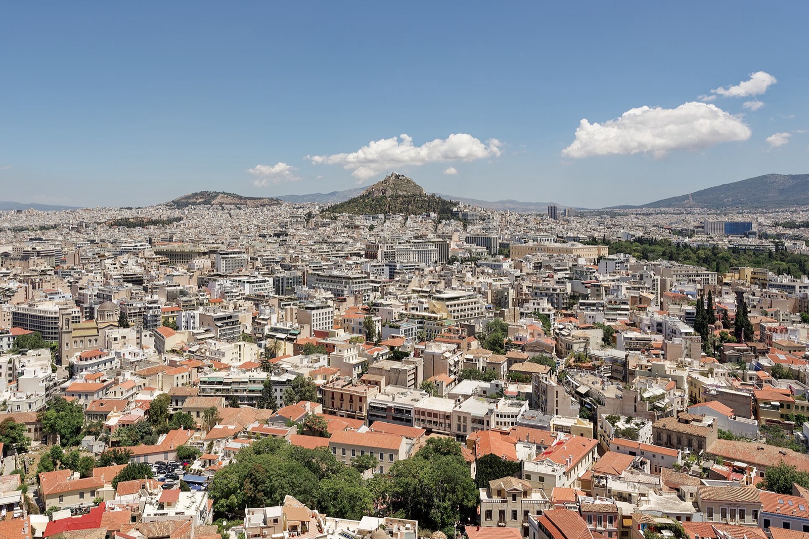 Athens toward Lycabettus Hill from the Acropolis